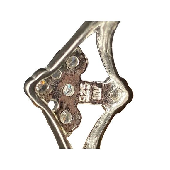 Sterling silver 925 rhinestone cross ring by Nevada Silver Mines size 8.5 adjust - Picture 3 of 9